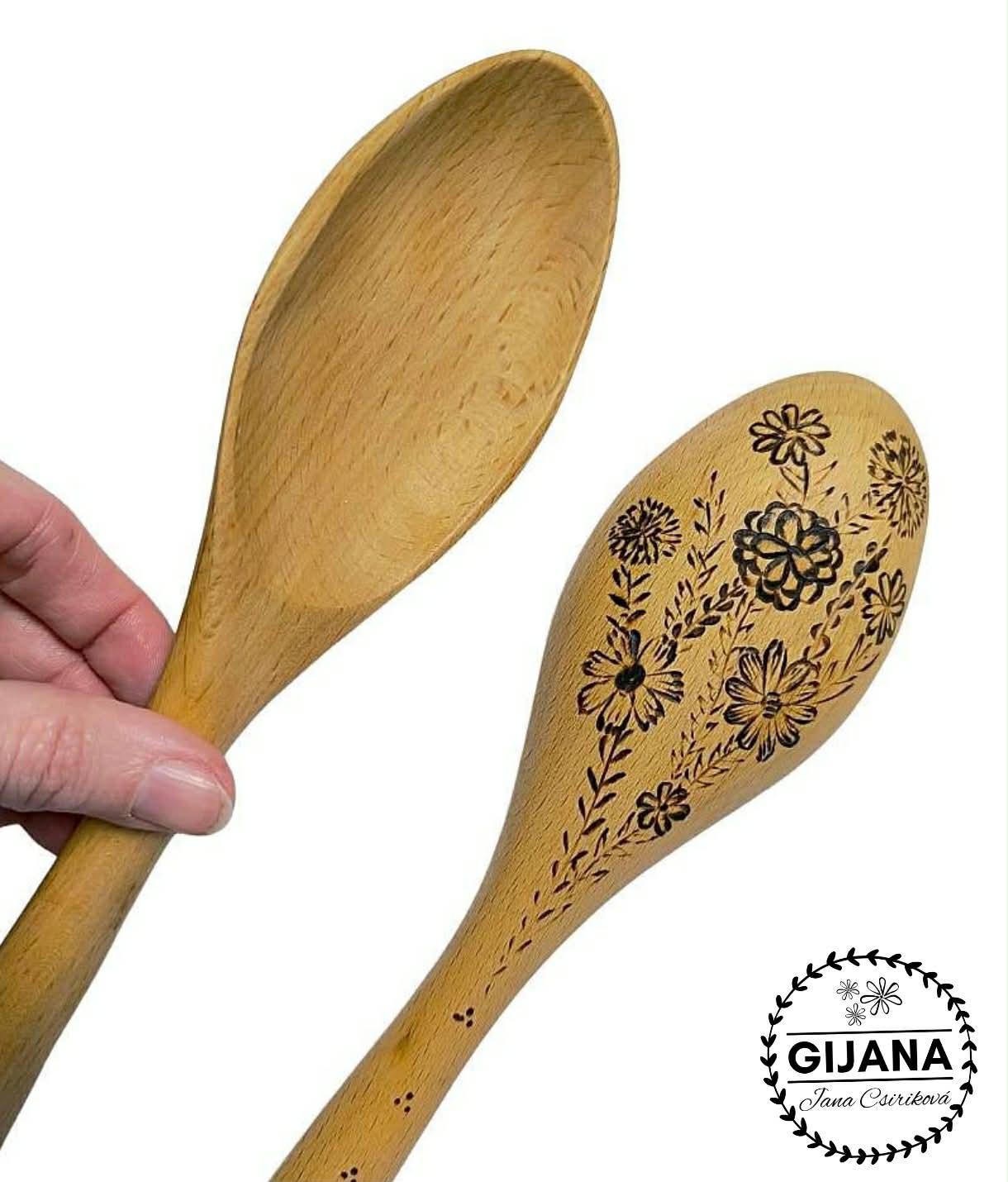 Dřevěné vařečky s květy Louka 1